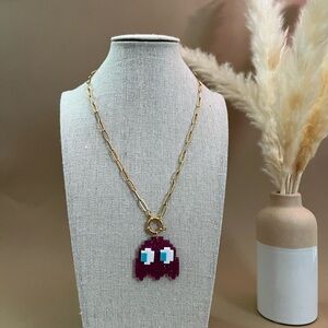 Y2K Whimsical Pac-man Charm Necklace - Retro Fun PAC-MAN Necklace